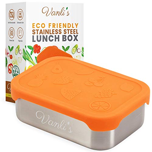 Lonchera Bento Vanli's de Acero Inoxidable para Adultos | Contenedor de Alimentos para Comidas, con Tapa