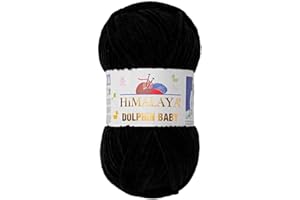 BAYMAX Himalaya Dolphin Baby Yarn Each Skein 100gr 120m Super Bulky Yarn for Knitting&Crocheting Ideal for Cardigans Shawls Blankets Hats and Home Textiles (1, 80311 Black)