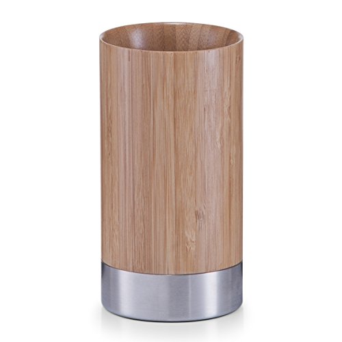 Zeller 18346 Zahnputzbecher, Bamboo/Edelstahl / ø 6.5 x 12
