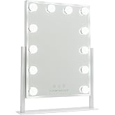 Flamingueo Makeup Mirror with Light - 12 LEDs - 3 Light Modes - Adjustable Intensity - Touch Control - Adjustable Position -