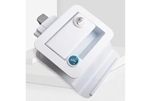 Baceyong Serratura per porta di ingresso per pallet per camper, Accessorio per rimorchio camper con serratura a catenaccio Serratura per armadietto per rimorchio per auto camper Bianco/Nero