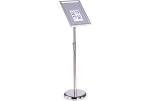 VAIIGO A3 Sign Holder Stand, Adjustable Poster Stand, Pedestal Sign Holder Floor Standing with Aluminum Snap Frame, Menu Frame Display Stands for Advertisment, Business, Wedding, Retial, Silver