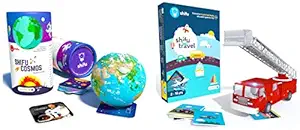 Shifu Cosmos - Solar System, Planets, AR Educational Game, Toy Gift for Kids Age 5-10 Yrs (20 Cards, & Shifu iOS and Android Travel Augmented Reality Learning Games,Blue (60 Vehicle Cards)