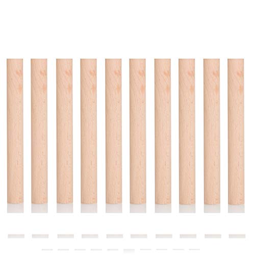 BrilliantBuys 10 x Wooden Dowels, Craft Sticks 15mm thick, 10cm long