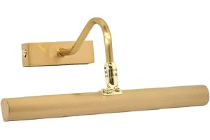 BRITALIA Satin Brass Vintage Retro Picture & Mirror Light | Adjustable Head | 285mm Width | Rectangular Back Plate | 2 x G9 Lamps Required (Not Included)