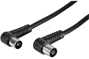 PROSIGNAL Pro Signal JR9008A/06M - Cable de antena de televisión ROHS (90 grados, conector coaxial a conector coaxial de 90 grados, 0,6 m), color negro