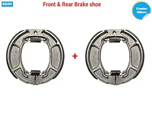 NIKAVI Motorcycle Front & Rear (Combo) Brake Shoe Set Compatible for Hero Pleasure Models (BSS01+BSS01)