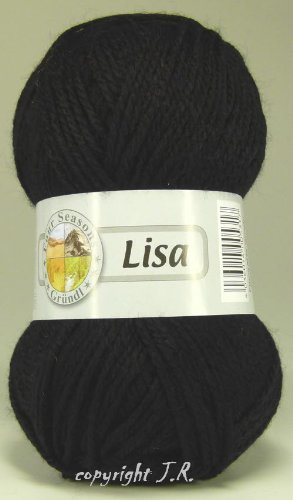 Lisa Strickgarn Schulgarn Strick-Wolle Bastelgarn 100 % Acryl - Farbe schwarz_26