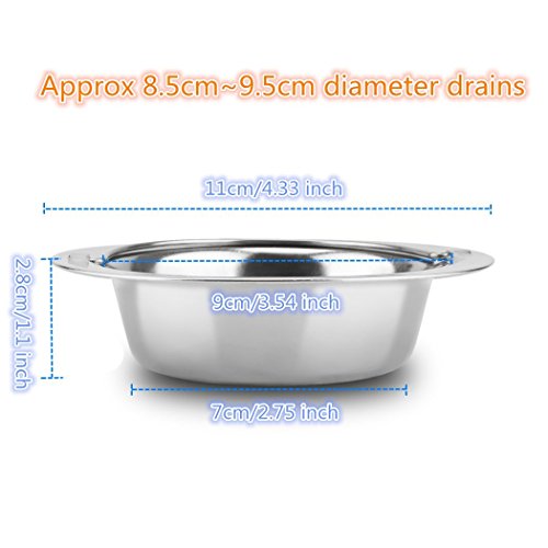 Magift 2 Stück Küchenspüle Drain-Sieb Zubehör Abfallstecker Mit Edelstahl, Handspüle Filter Chrom Äußerer Durchmesser 4,3 Zoll Für Dusche Bad Küche - 3