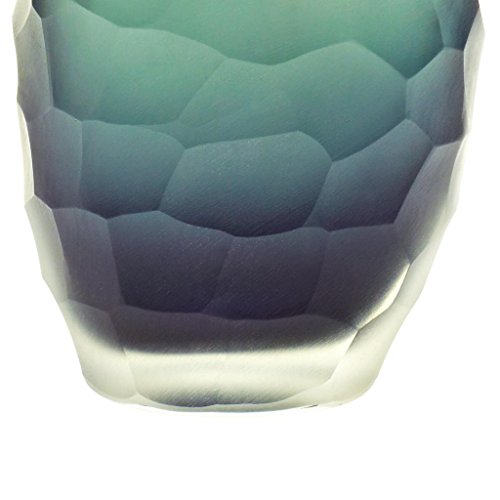 Vase, Blumenvase, Stengelvase „MOONLIGHT“ grau, oval, handgefertigt, H=18cm, moderner Style (ART GLASS powered by CRISTALICA) - 3