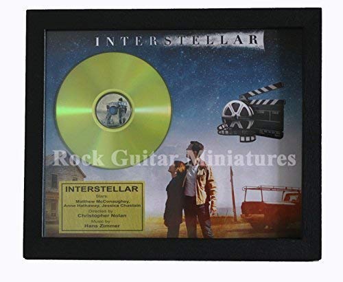 Preisvergleich Produktbild rgm8946 Interstellar Film Hans Zimmer Gold CD Disc Shadowbox Rahmen