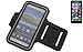 Produktbild Neopren Jogging Armband Sportarmband Oberarmband für Microsoft Lumia 640 Dual SIM, schwarz mit Reflektor Streifen. Fitness Lauf Armband