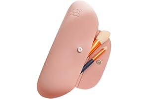 TUCANA Premium Travel Makeup Brush Holder with Magnetic Closure - Organize & Secure Your Brushes On-The-Go (Pink)