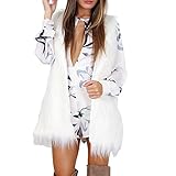 iHENGH Neujahrs Karnevalsaktion Damen Herbst Winter Bequem Mantel Lässig Mode Jacke Frauen Warme Outwear Frauen ärmellose weiße dünne Weste Kunstpelz Weste Jacke Mantel