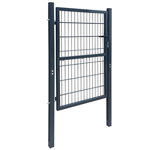 vidaXL Gartentür Gartentor Zauntür 2D Einzeltor Hoftür Tor Gartenpforte Zaun 106x230cm - 2