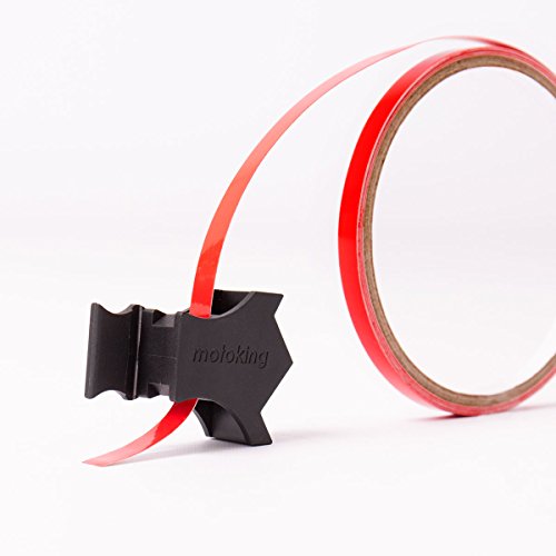 Motoking Felgenrandaufkleber mit Montagetool für Ihr Motorrad in ROT REFLEKTIEREND / 6 mm / für 10″ bis 25″ - 2