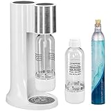 Levivo Pack machine à eau gazeuse livré avec 2 bouteilles de gazéification et cylindre de CO2, préparation de soda à partir d'eau du robinet, gaz carbonique réglable sur simple pression