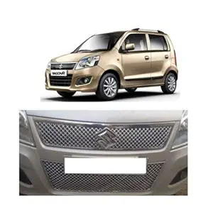 Automart Front Chrome Grill For Maruti Suzuki WagonR 2011-2018 (Set Of 1)
