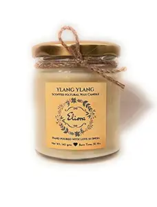 Eliora Ylang Ylang Scented Natural Wax Candle - Blended Vegetable Wax and Essential Oil Candle