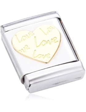 Nomination Composable Damen-Bead Edelstahl Big Love Liebe Herz 18K-Gold 032115/11