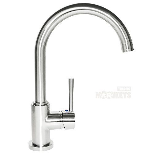 Spültischarmatur Wasserhahn Küche Spülbecken Spültisch Armatur Edelstahl Finish, matt gebürstet Küchenarmaturen Waschtischarmatur Waschbecken Einhebelmischer