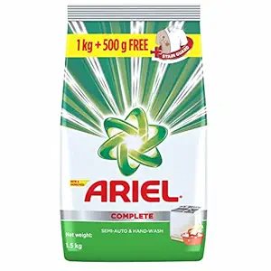 Ariel Complete Detergent Washing Powder - 1 kg with Free Detergent Washing Powder - 500 g