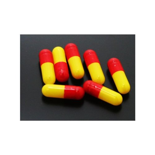 Preisvergleich Produktbild Gelatinekapseln rot-gelb, Größe 0, 1.000 Stück