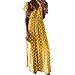 Produktbild Damen Punkt Taille Lange Kleid, LeeMon Boho Lange Kleider V-Ausschnitt Sommerkleider Kurzarm Wickelkleid Maxikleid Strandkleid mit Schlitz