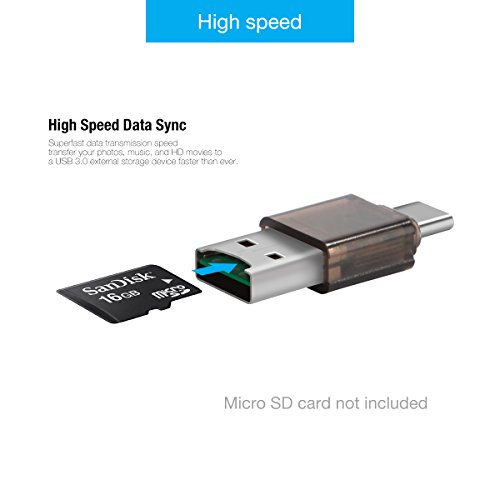 EC Technology Type C/A an Mikro-SD Kartenlesegerät, Flashspeicher Kartenlesegerät mit Hochgeschwindigkeits-USB 2.0 Type C Buchse - 2