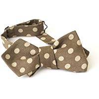 Fliege, Schleife, Querbinder, Selbstbinder, Herren, Damen, Unisex, zum binden, Grösse verstellbar, Hakenverschluss, Beige, Camel, gepunktet, Einheitsgrösse, Italienischer Stil, Handgefertigt