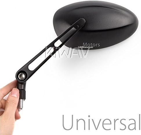 Oval Black mirrors CNC aluminum motorcycle motorbike sportster bobber cruiser street naked road bike KiWAV