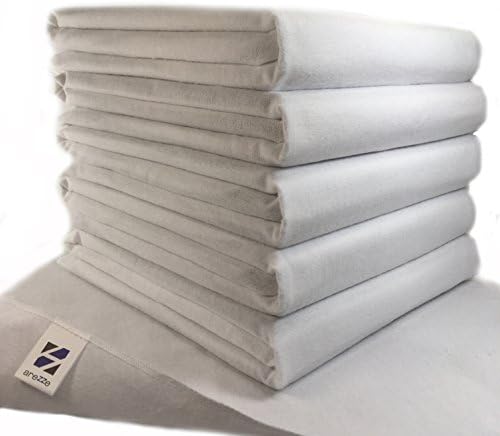 100 % cotton cloths, pack of 5, 80 x 80 cm, in blue, tested for harmful substances, Oeko-Tex Standard 100, washable at 95 °C, burp cloths, flannel towel, unusual gift for childbirth