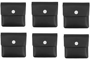 RMEET Ceniceros Portatiles,Cenicero de Bolsillo 6 Pack Portátil Bolsa de Ceniza Cigarrillos Bolsos Reutilizables Cenicero Sin Olor Negro 8.5 * 7.5CM PVC