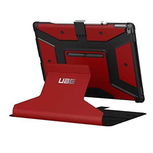 Urban Armor Gear Metropolis Schutzhülle nach US-Militärstandard für Apple 12,9″ iPad Pro (Nicht für 2. Generation aus 2017) – rot (Silbernes Logo) [Smart Keyboard kompatibel | Verstärkte Ecken | Wake/Sleep | Sturzfest Standfunktion] – IPDPRO12.9-E-MG - 6