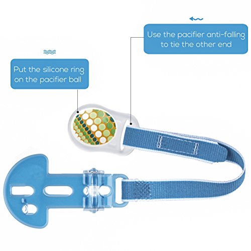NUOLUX 10 Stück Baby Silikonring Adapter für Schnullerketten - 2