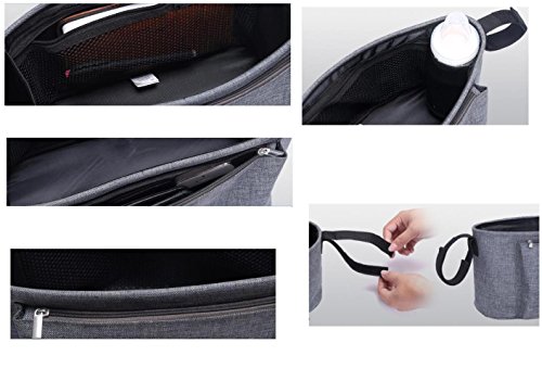 Homgaty Kinderwagen-Aufbewahrungstasche, Oxford-Stoff, für Tasse/Flasche, Aufhängetasche für Getränke/Lebensmittel, Halterung/Organizer - 4
