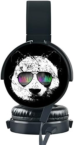 [KOSUNG] Customized Watercolor Panda Headphones with Soft Earmuffs Hands-free Phone Calls Compatible with iPhone /Smartphones/ PC / iPad /Laptop etc.