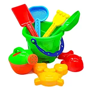 MANIFEST Summer Green Beach Set for Kids,Role Play Learning Gardening Beach and Sand Toys Set with Water Sprinkler (Set of 8 Pieces) Any 1 Random Color Will be dispatched.