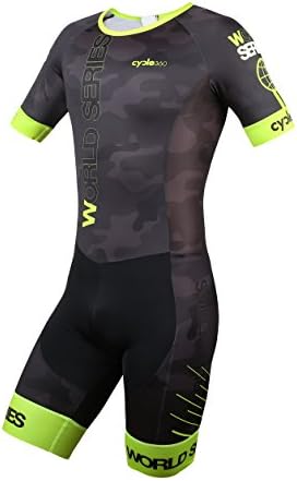 One Piece (tritraje) Suit Competition – Media Sleeve fetri – Triathlon Model Survivor Green Fluorine – Size M