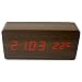 Produktbild Genezis Digital Holzwecker mit Zeit Temperatur und Sprachsteuerung, Wooden Digital Alarm Clock, Acoustic Control Clock With Time Temperature And Voice Control (Brown)