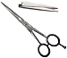 Professional Moustache Scissors and Beard Trimming Scissors set, Extremely Sharp - Silver + Case SRESET5.5" Sandbros