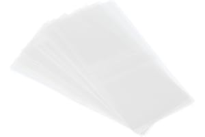 PATIKIL 62x30mm Perforado Retráctil Bandas, 400 Paquete PVC Calor Retráctil Envoltura Banda Ajuste Tapa Diámetro 1.38 a 1.5 Pulgadas para Frascos Latas, Trasparente