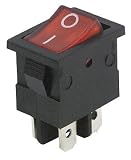 conmutador 4 posiciones schneider  Mini de interruptor basculante, 4 pines, Rojas Balancín, 250 V ~/6,5 a, 2 posiciones: encendido/apagado