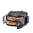 ITIMAT WHITE ELECTRICAL ROASTER/GRILL ROUND OVEN WITH THERMOSTAT 2 ENAMEL TRAYS (Black) Black