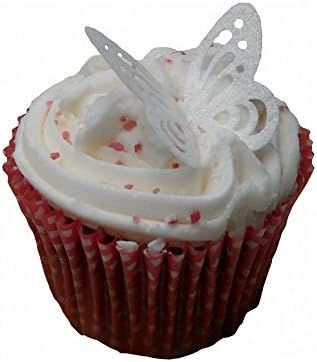 (SB) White Edible Rice Paper Butterfly Cup Cake Wedding Cake Decoration x 12