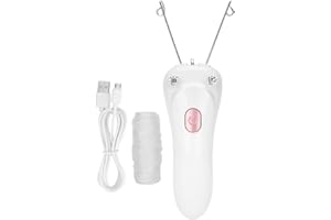 Lwuey Electric Facial Hair Remover, USB Chargeable Face Threading Machine Cotton String Thread Device Physical Threader Removal Tool Lip Chin Cheek Arm Leg Body Epilator Depilation Woman Portable