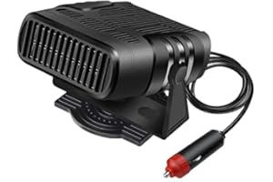 CUNLUNA GOJEMA Calefactor para Coche 4 en 1, Portátil 12V Calentamiento Rápido 90 ° a 360 ° Ajustable Descongelador del Parabrisas con Purificador de Aire para Coche, SUV, Remolque, RV