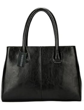 Greeniris Echtleder Damen Handtasche Geschäft Schultertasche Tote für Dame