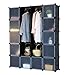 Produktbild Kronenburg Regalsystem Steckregal Schrank Regal Kleiderschrank Garderobe - 184 x 148 x 37 cm - Schwarz Dekor