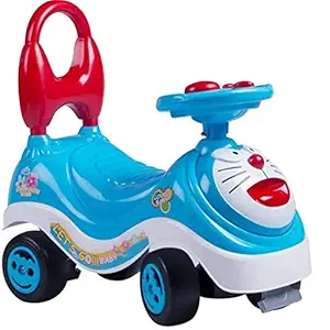 Babies Swing Frog Toy Ride and Push Music Children Rider with Baby Cycle Indoor and Outdoor Scooter Toys for Kids Cars (Doraemon)